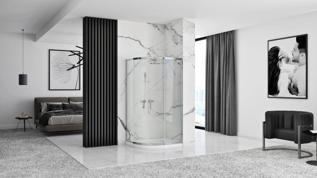 Cabina Doccia Rea Look Chrome 80x80 Senza piatto doccia
