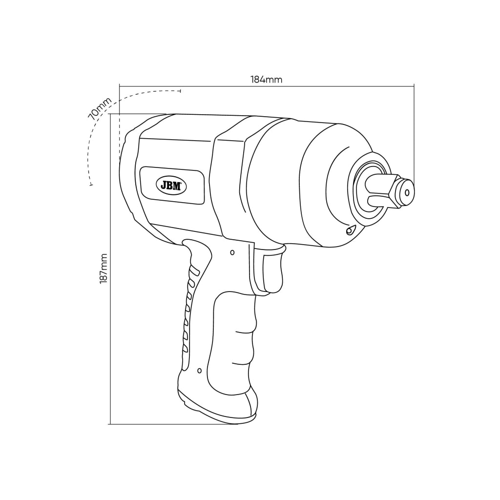 Avvitatore Pneumatico ad Impulsi 1/2" 1200Nm Twin Hammer 4 Velocità per Gommista Officina Auto Smontaggio Ruote e Bulloni
