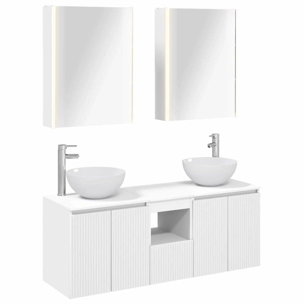 Set di Armadi da Bagno 5 pcs Bianco 53 x 15,5 x 70 cm 3406367