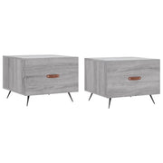 2 pz Tavolini salotto | Tavolino da caff¨¨ | Tavolino da Soggiorno Grigio Sonoma 50x50x40cm Legno Multistrato
