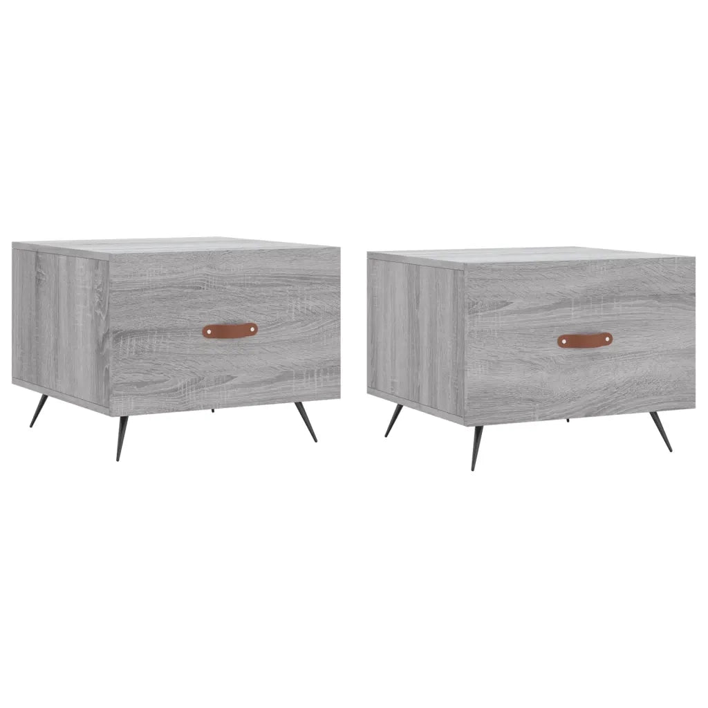 2 pz Tavolini salotto | Tavolino da caff¨¨ | Tavolino da Soggiorno Grigio Sonoma 50x50x40cm Legno Multistrato