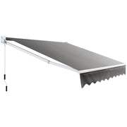 Tenda parasole in alluminio con manovella e poliestere impermeabile, Tenda da sole retrattile 295x250cm Grigio-Tende parasole