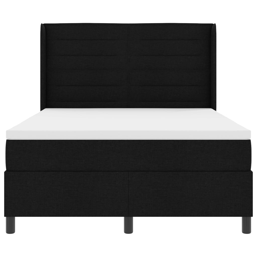 Letto a Box con Materasso Nero 140x190 cm Tessuto