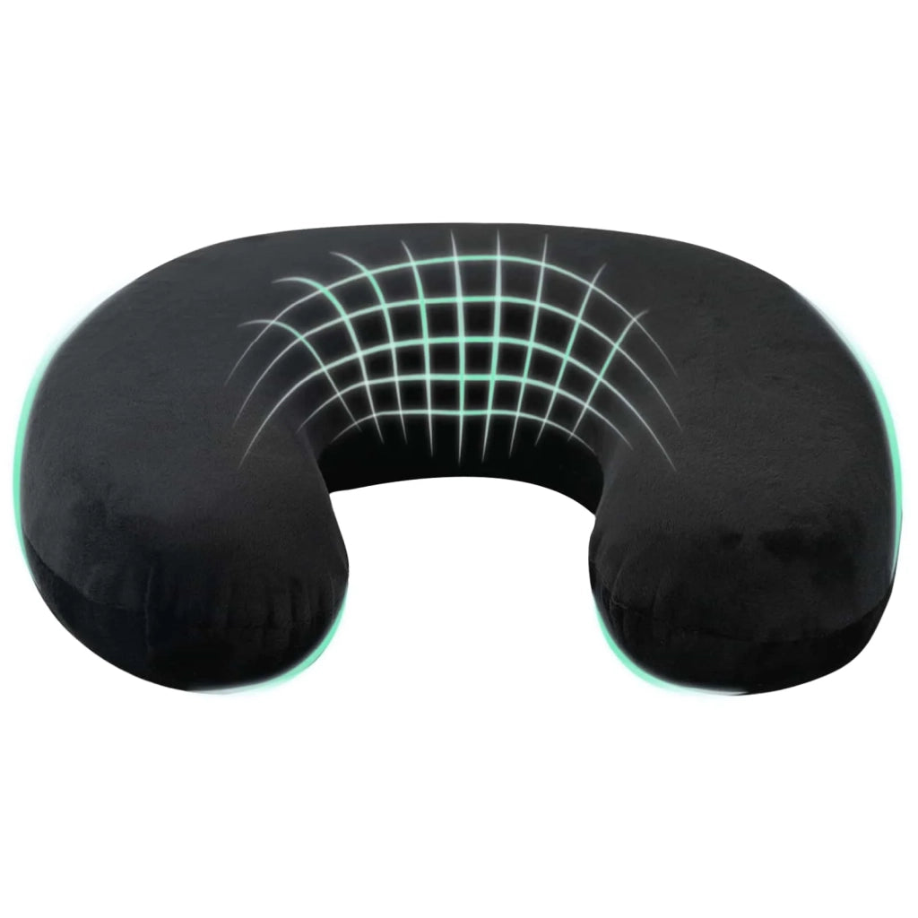 Cuscino da viaggio per il collo Nero Schiuma Memory CFW8068755