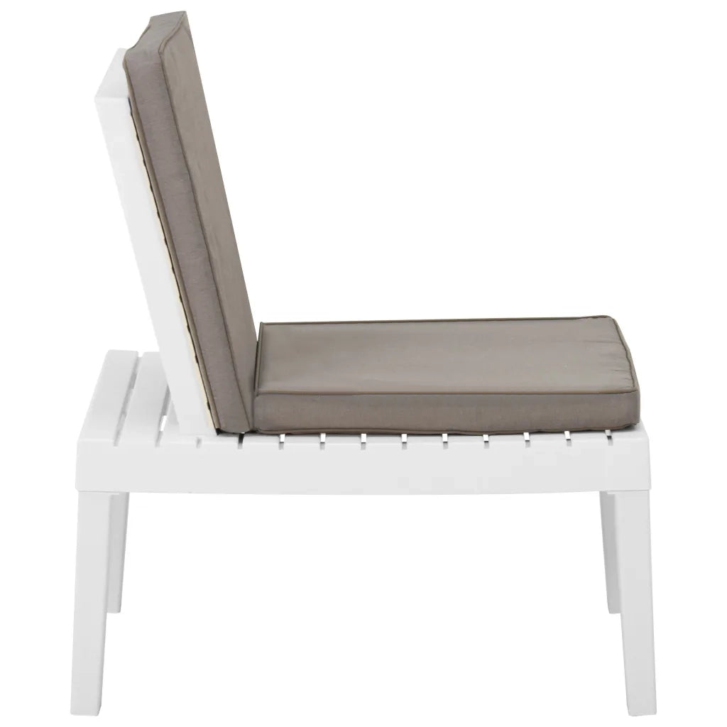 Poltrona da Giardino con Cuscino in Plastica Bianca CFW1939716