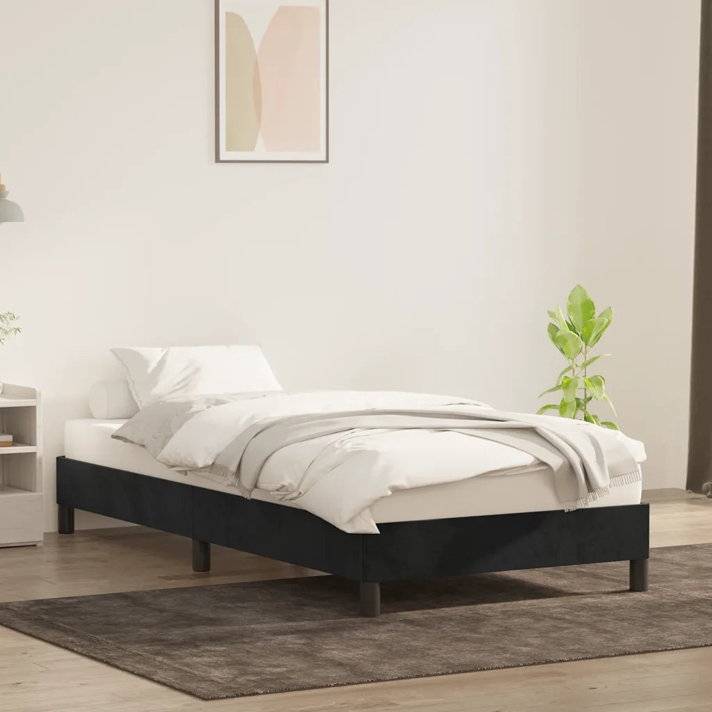 vidaXL Giroletto senza Materasso Nero 90x220 cm in Velluto