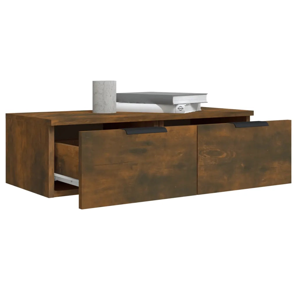 Mobili Pensili 2 pz Rovere Fumo 68x30x20 cm Legno Multistrato cod mxl 32929