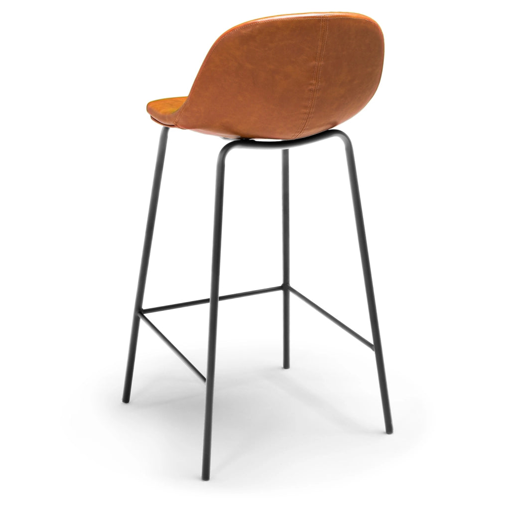 BRISTOL - Coppia di sgabelli di design in leatherette cuoio
