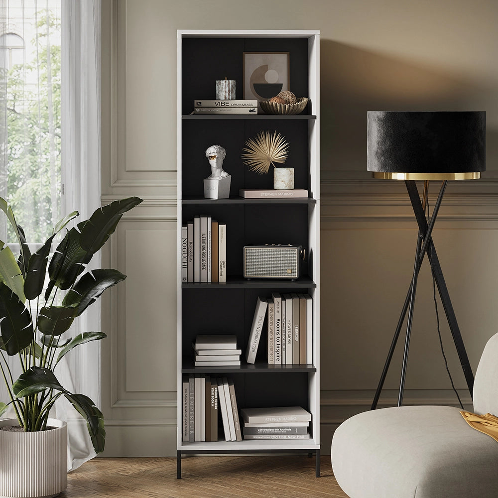 Libreria Eliza Bianco 60 x 180 cm con 5 scomparti Vicco