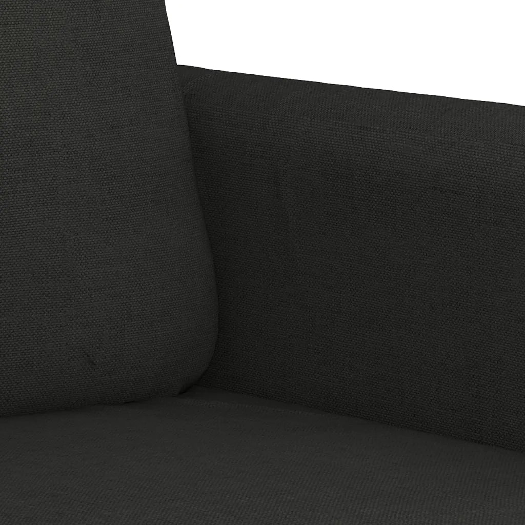 Set Divani 4 pz con Cuscini Nero in Tessuto