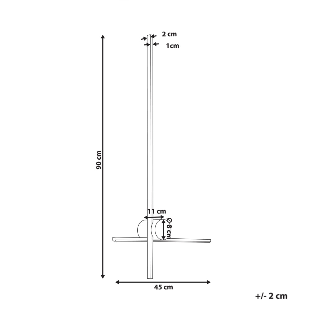 Lampada da parete a LED Oro Alluminio Nero Ferro Base 90 cm Luce Illuminazione Camera da letto Soggiorno Design Moderno