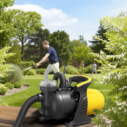 Pompa da giardino 1200 W alloggiamento in plastica, portata 3800 l/h, con prefiltro e maniglia di trasporto, altezza di mandata 48 m, profondità 8 m, 2850 rpm, per laghetti, cisterne, autoclavi