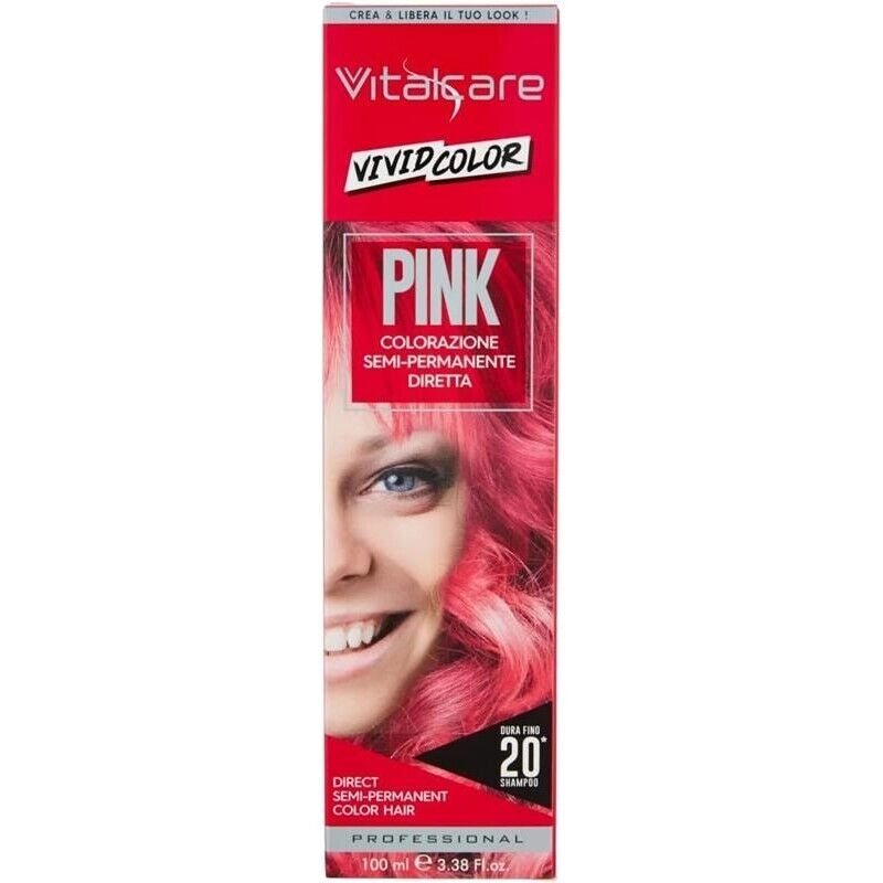 VITALCARE TINTA SEMIPERMANENTE PROFESSIONALE PER CAPELLI MORBIDI IDRATATI E LUMINOSI IN COLORE ROSA 100 GR