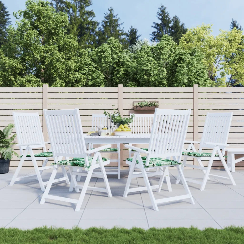 Cuscini per Sedia 6 pz | Cuscini per sedie Motivo a Foglie 50x50x4 cm in Tessuto