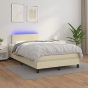 Giroletto Molle con Materasso e LED Crema 120x200cm Similpelle 3134095
