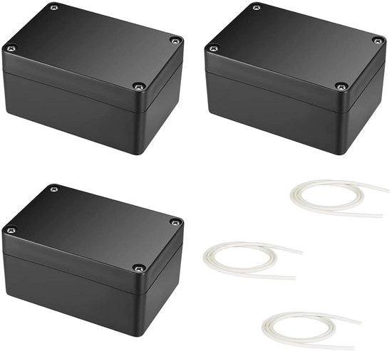 Scatola di connessione impermeabile IP66 nera box elettronica per distribuzione accessori elettrici esterni contenitore in plastica 3 pezzi 100 x 68 x 50 mm