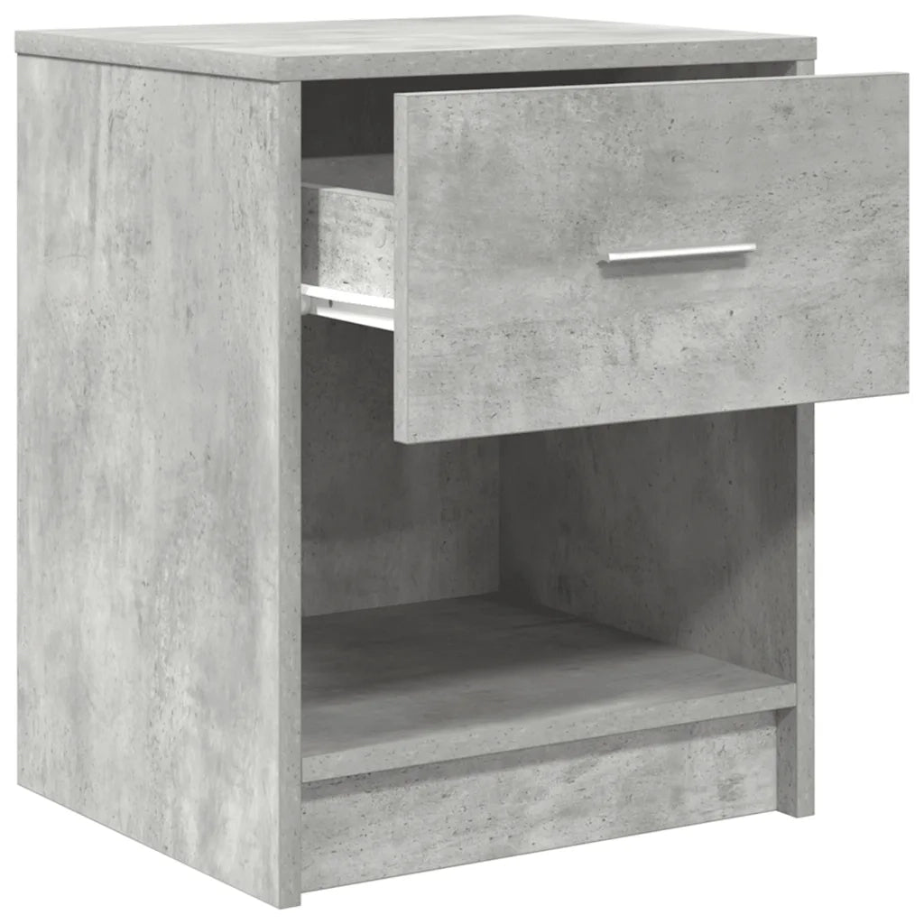 Comodini 2 pz con Cassetto Grigio Cemento 40x34x50 cm 858774