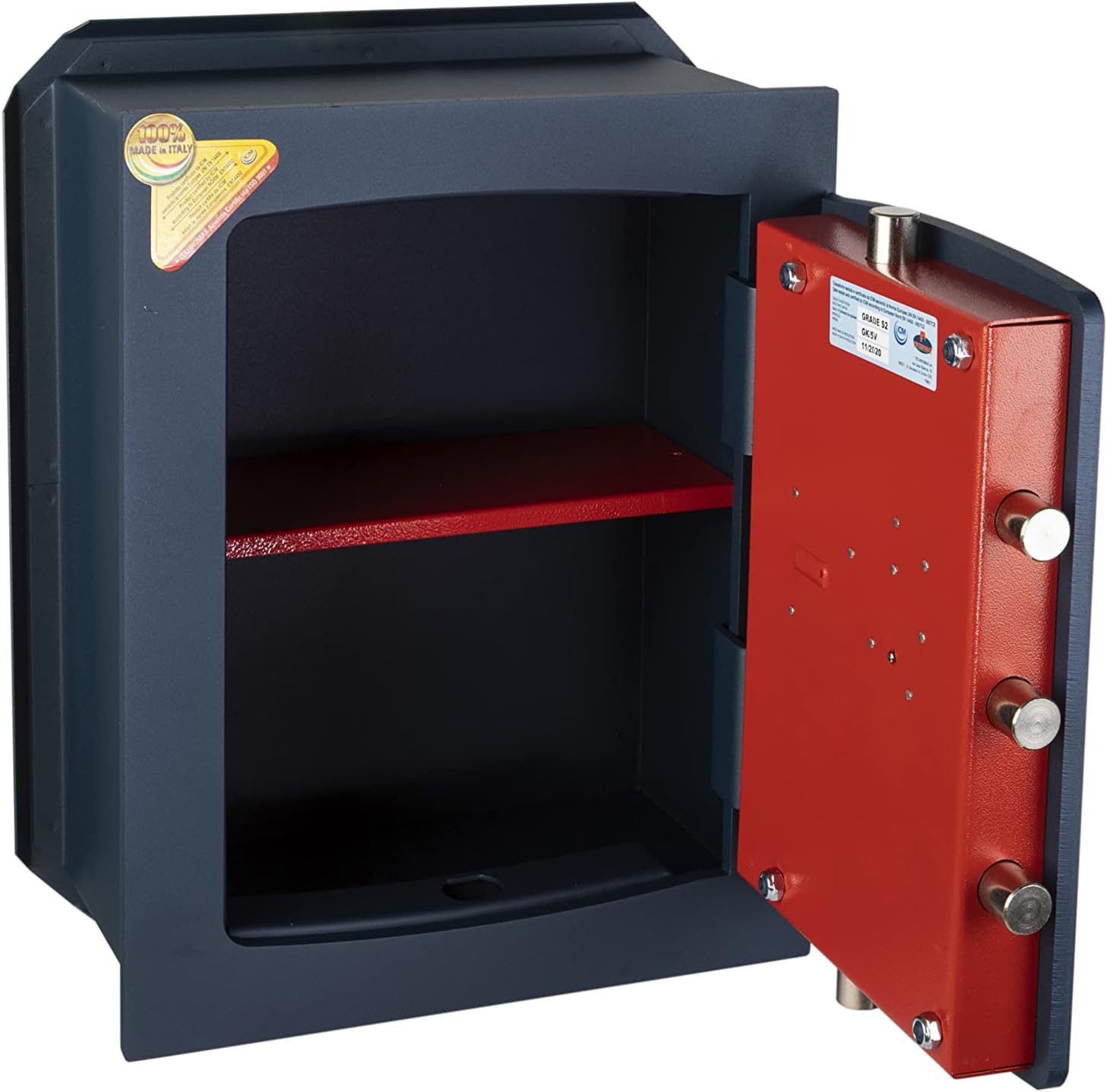 Cassaforte Verticale a Muro 42x34x20 cm con Chiave Technomax Serie Gold