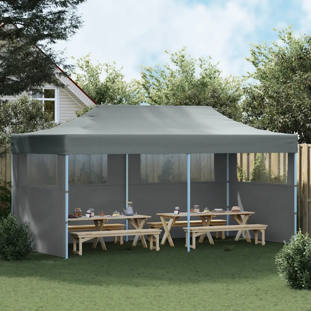 Tenda Pieghevole Pop-Up con Pareti Laterali-Tenda Gazebo 3x6 m Antracite