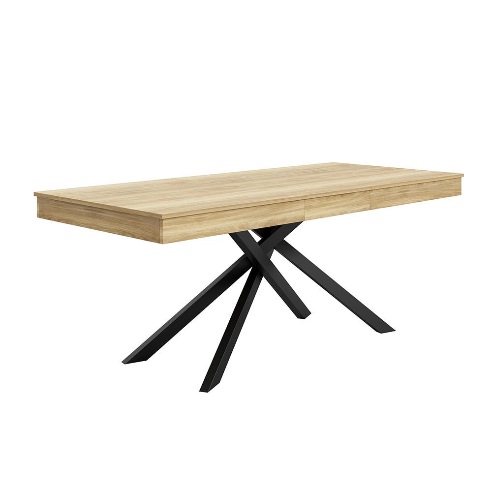 Tavolo Estensibile Xylo 140/180x80cm - Quercia e Piedi Metallici
