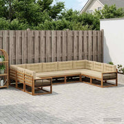 Set di divani da esterno 9 pz Naturale e Beige 3382886