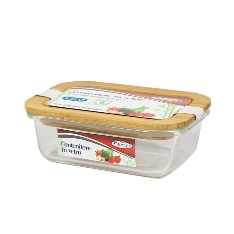 MAURY'S CONTENITORE IN VETRO CON COPERCHIO IN LEGNO