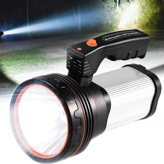 Lanterna oplaadbaar a LED alta potenza 8000 lumen 6000 mAh super luminosa impermeabile esterno spot led portatile (argento)