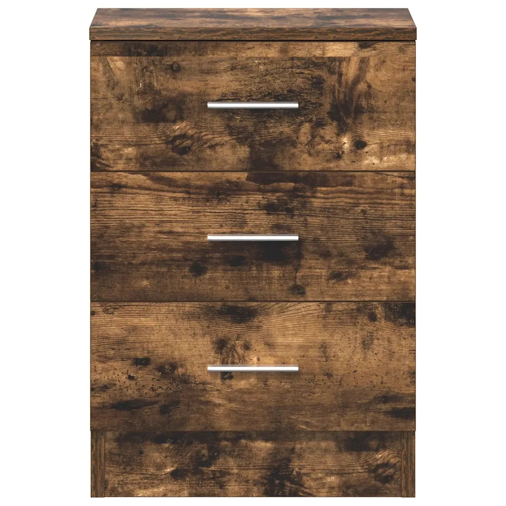 Set di 2 Comodini | Armadio da Notte | Mobiletto da notte Rovere Fumo 38x35x56 cm in Legno Multistrato