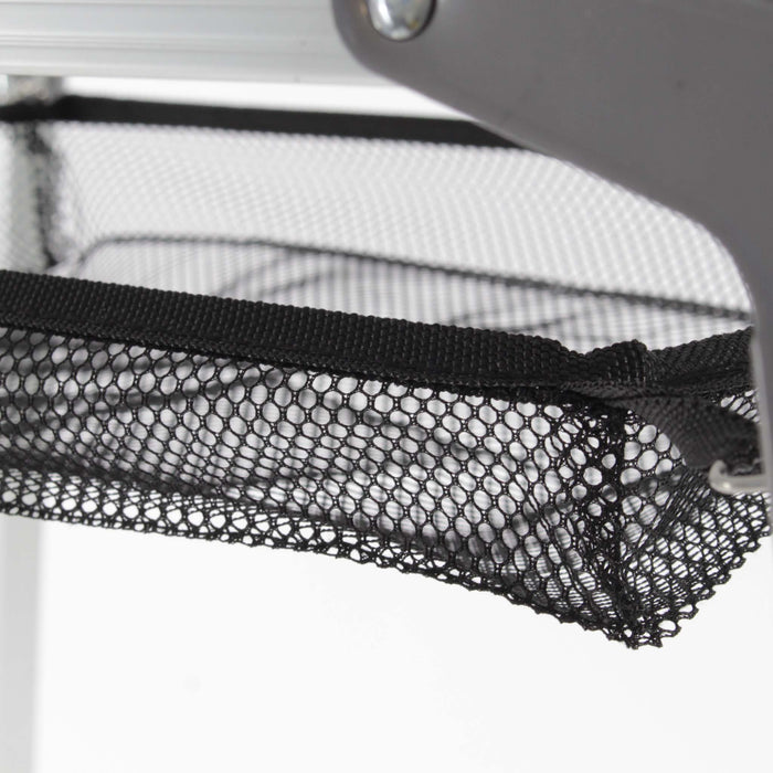 Tavolo da campeggio pieghevole e multifunzione grigio 90x53cm in alluminio