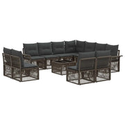 Set Divano da Giardino 12 pcs Grigio polyrattan