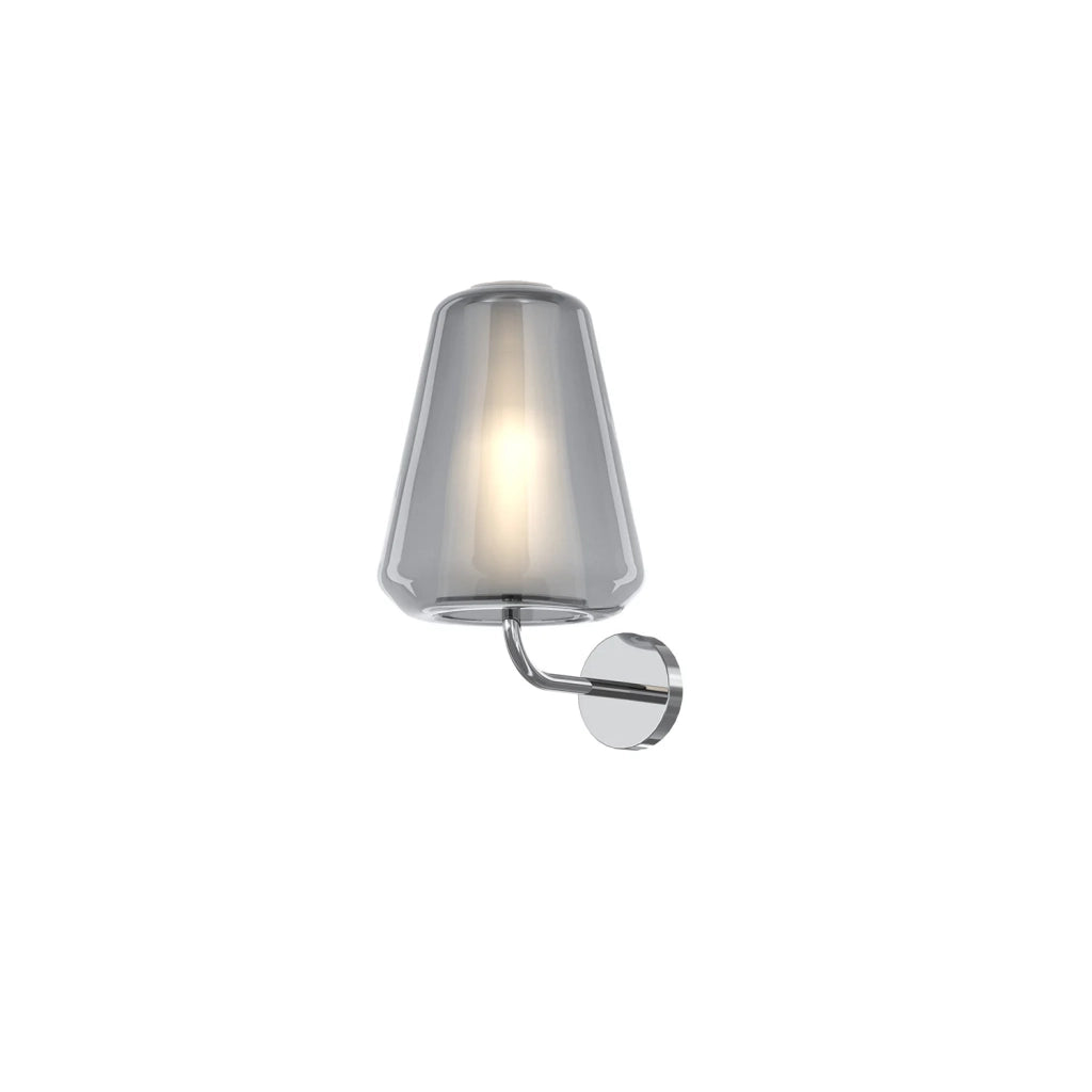 Applique Contemporanea Double Skin Gamma Metallo Cromo Vetro Fumè 1 Luce E27