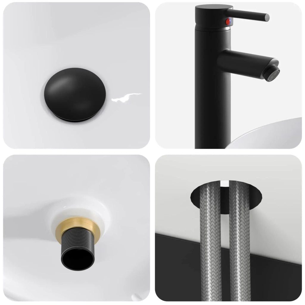 Mobile lavabo da parete Nero 49 x 44,5 x 65 cm