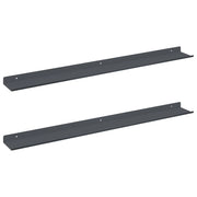 2 pz Mensola | Ripiano | Scaffale sospesa Antracite 80 x 9 x 2,5 cm Acciaio