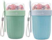 Bicchiere da muesli 2 in 1 bicchiere da yoghurt to go 660 ml + 260 ml con cucchiaio vaschetta per pranzo impermeabile contenitore da muesli portatile yoghurt to go per picnic blu verde