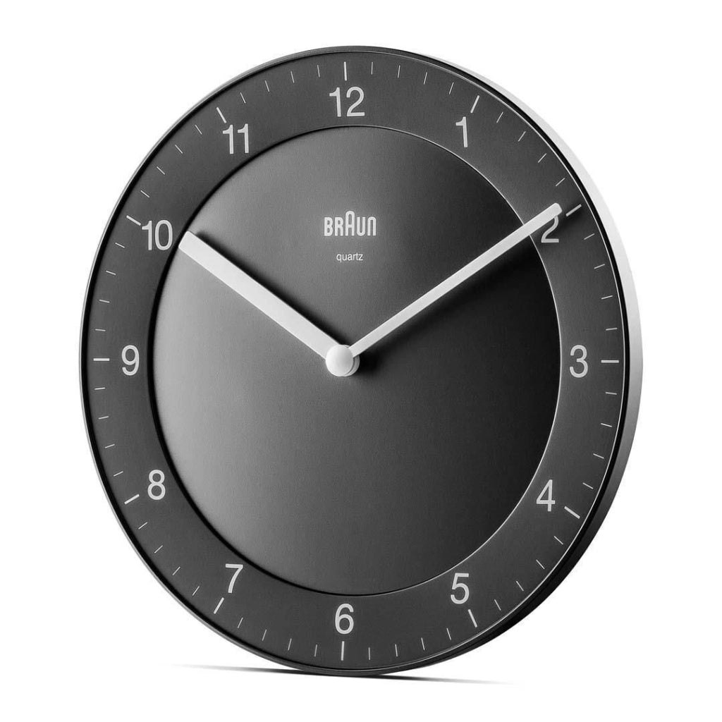 BRAUN 67076 BC 06 B Orologio da Parete al Quarzo Forma Circolare Quadrante Nero colore Nero