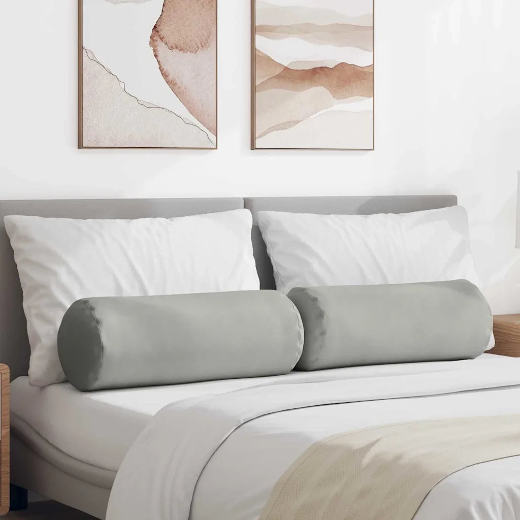 Cuscini a rullo 2 pz | Cuscini per sedie Grigio chiaro ? 25 x 70 cm