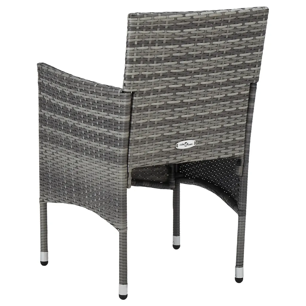 Sedie da Pranzo per Giardino 2 pz | Sedie da Esterno in Polyrattan Grigio