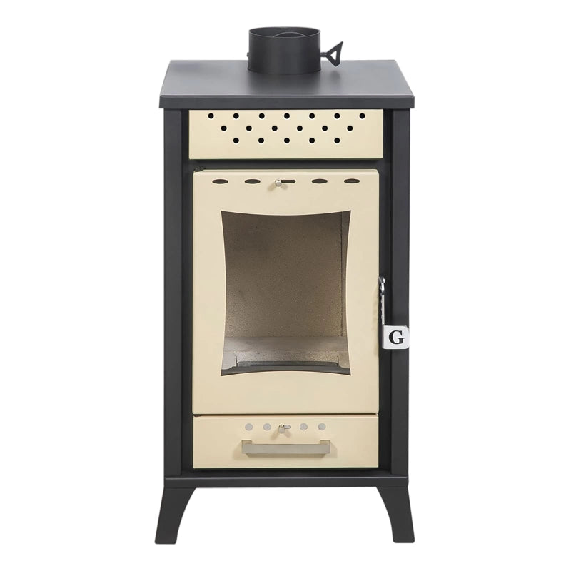 Stufa A Legna Olga Beige potenza 15 Kw L45,5xp48,5xh91