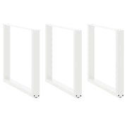 Gambe per tavolo da pranzo a forma di U 3 pz bianche 90x(72-73) cm in acciaio