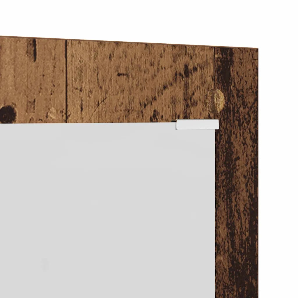 vidaXL Appendiabiti a muro con specchio Legno vecchio 96 x 1.5 x 90 cm