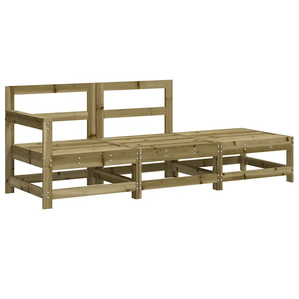 Set Divani da Giardino 3pz | Set Salotto da Giardino con Cuscini Legno Impregnato di Pino