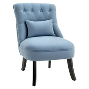 Poltrona Relax con Schienale e Cuscino ¨C Zephmum ¨C Blu, Legno, 88x102x95