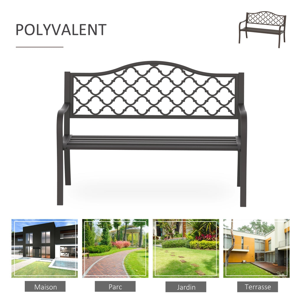 Panchina da Giardino 3 Posti ¨C Zephmum ¨C Grigio Antracite 128x60x89 cm