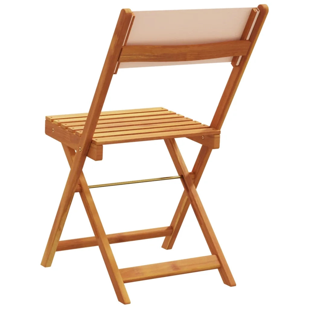 vidaXL Sedie da Giardino Pieghevoli 4pz Beige Tessuto e Legno Massello