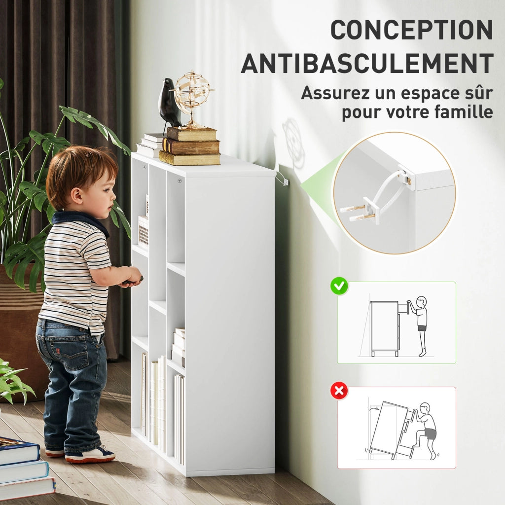 Libreria scaffale con scomparti ¨C zephmum ¨C bianco 74.3x24x80cm
