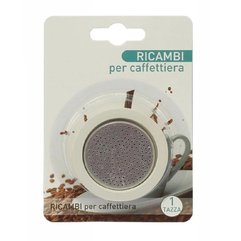 Trade Shop - Set Ricambi Guarnizione Gomma Filtro Per Caffettiera Moka Caffè 1 Tazza 53324 -