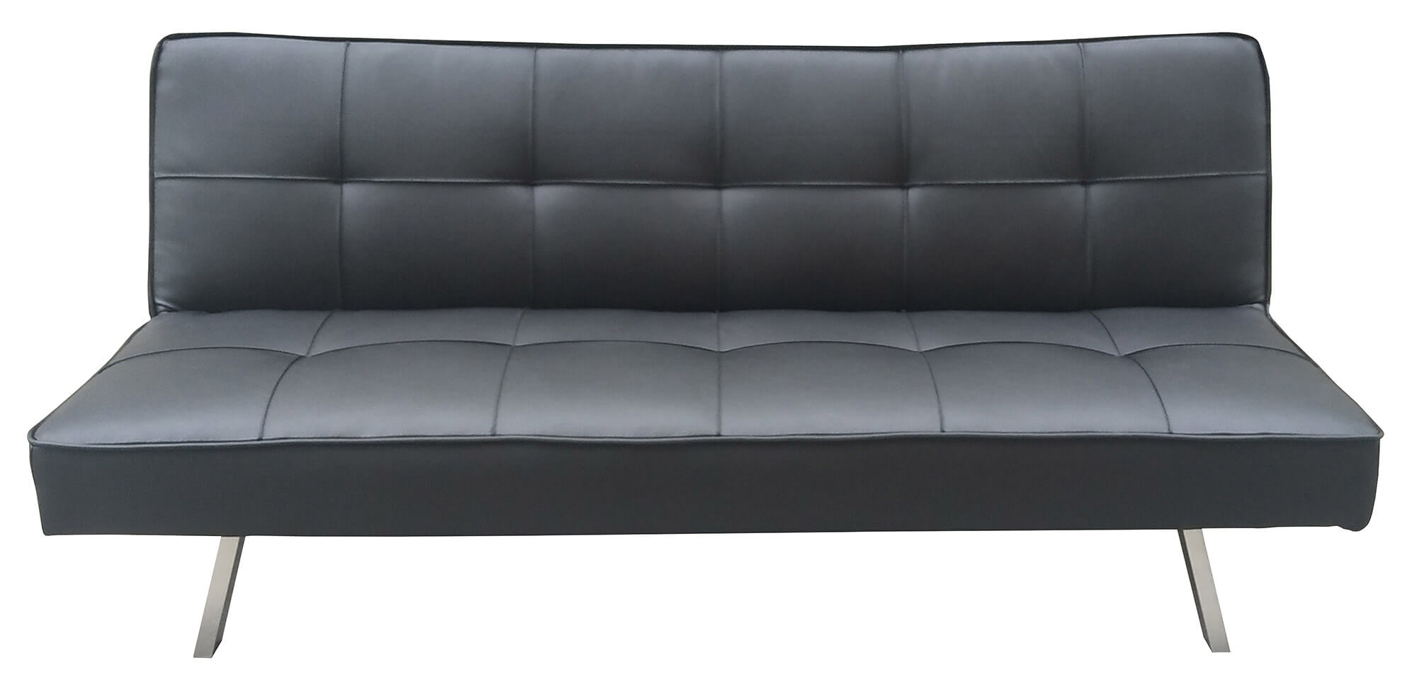 Divano Letto 3 Posti 81x71x178 cm in Similpelle Motti Clarelle Nero