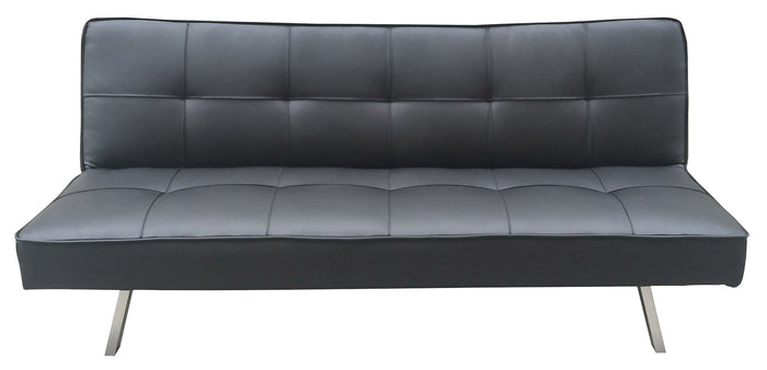 Divano Letto 3 Posti 81x71x178 cm in Similpelle Motti Clarelle Nero