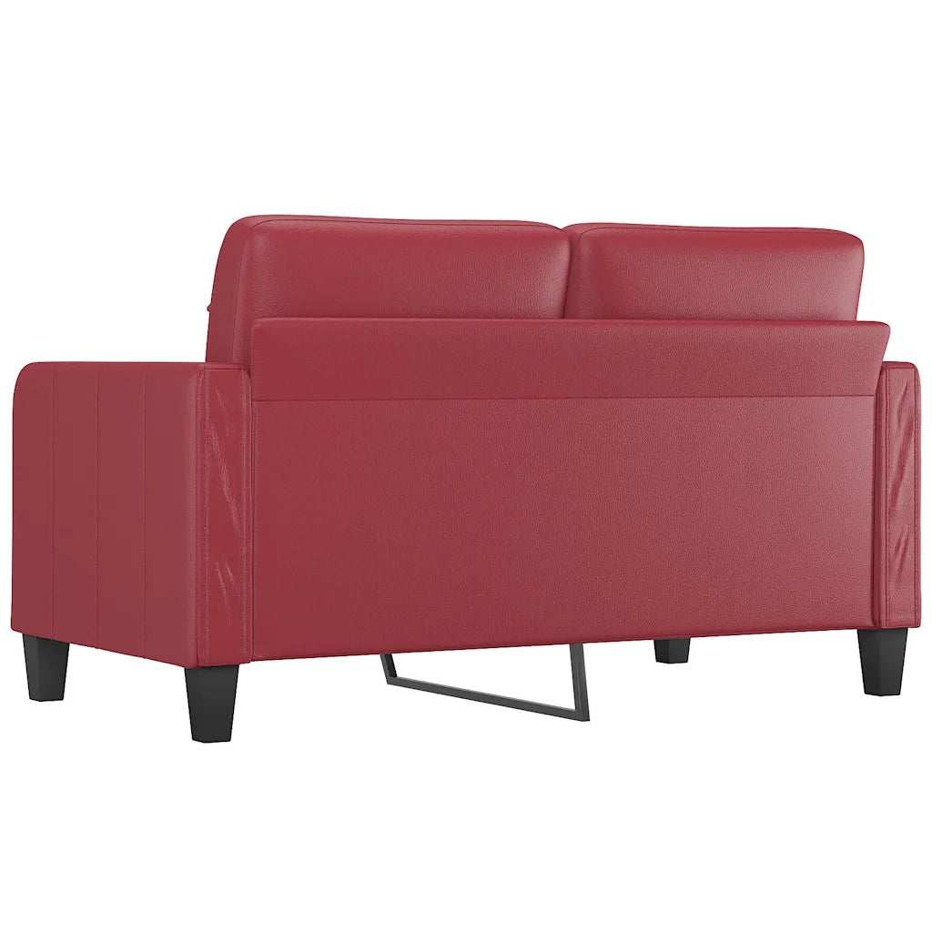 Divano a 2 Posti Rosso Vino 140 cm in Similpelle 359120