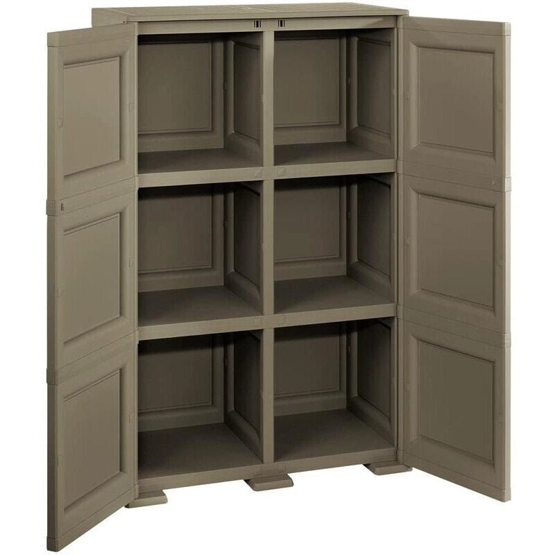 ARMADIO WENGÉ 2 ANTE 79X43X125 CM CON 6 SCOMPARTI – MOBILE CONTENITORE VERTICALE SALVASPAZIO PER INGRESSO E ZONA GIORNO